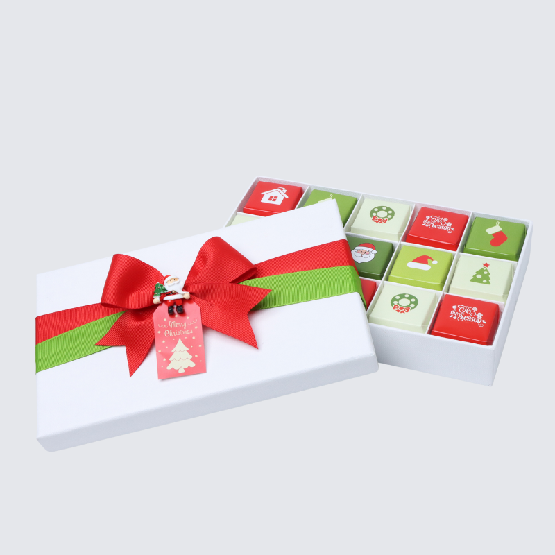 CHRISTMAS DESIGNED CHOCOLATE 15-PIECE HARD BOX