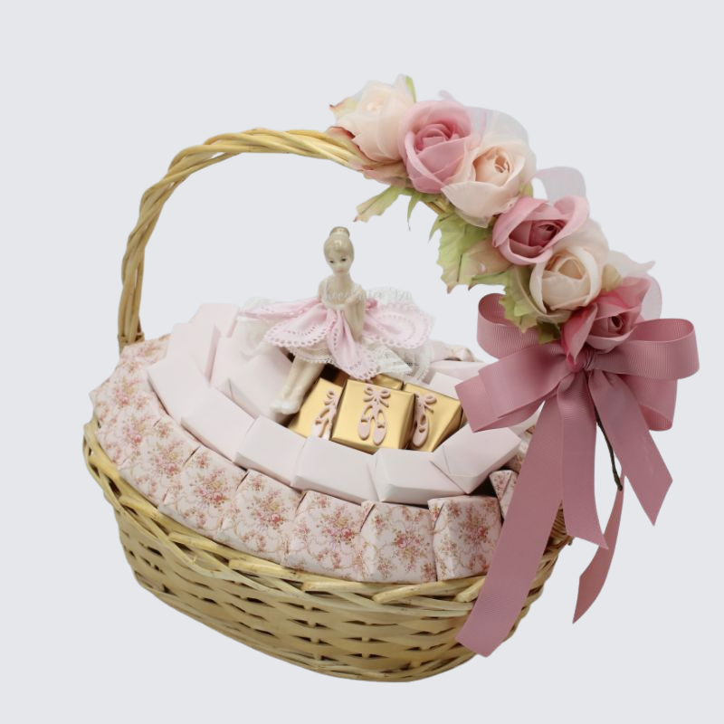 BABY GIRL BALLERINA DECORATED CHOCOLATE BASKET