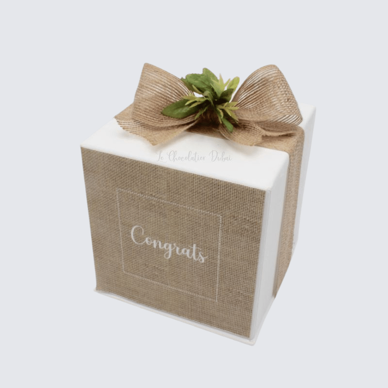 RUSTIC DESIGNED "CONGRATS" CHOCOLATE HARD BOX 	