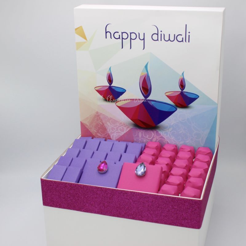 DIWALI GEOMETRIC CANDLE PRINT DESIGN CHOCOLATE EXTRA LARGE HAMPER