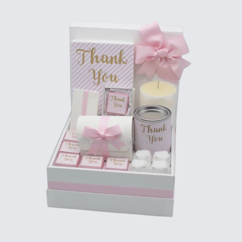 STRIPE DESIGNED "THANK YOU" CHOCOLATE & SWEETS LARGE HAMPER	 	