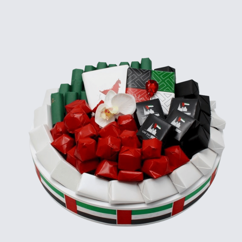 NATIONAL DAY DECORATED CHOCOLATE ROUND TRAY