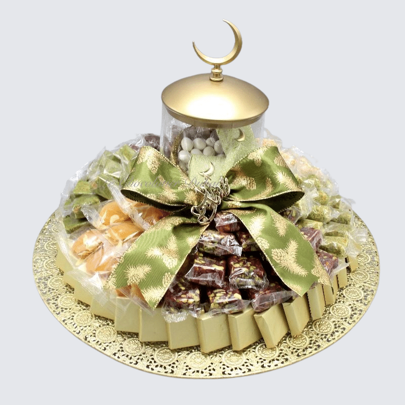 RAMADAN EID CHOCOLATE & SWEETS GOLD METALLIC PLATE