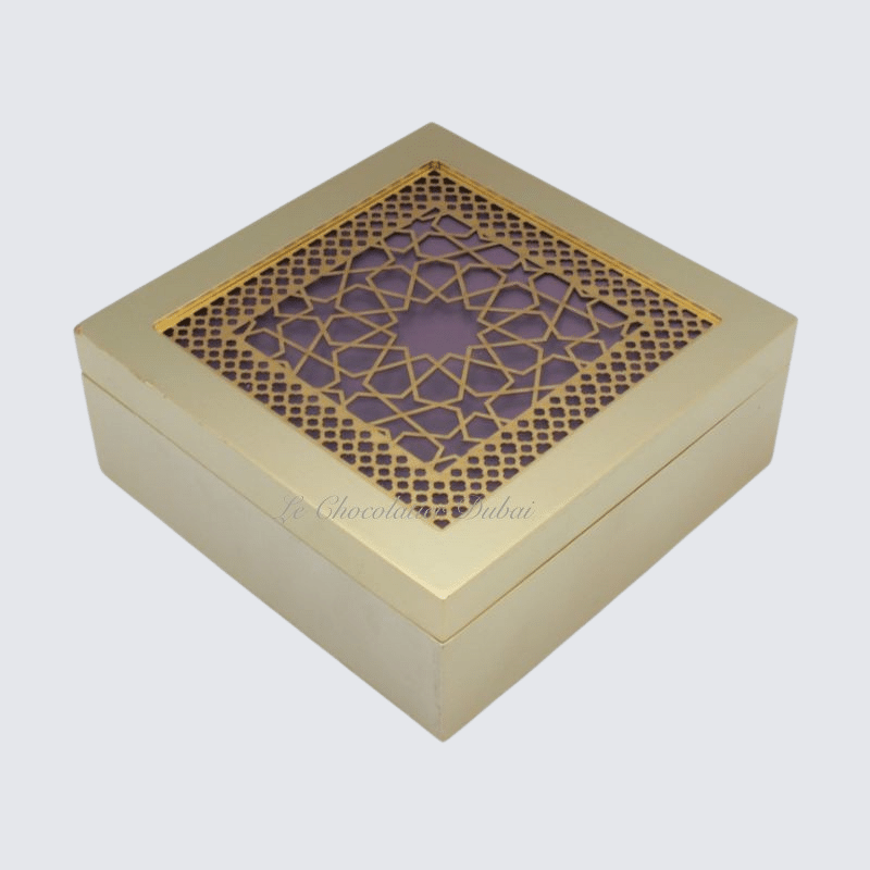 ARABESQUE PATTERN DESIGN CHOCOLATE WOODEN BOX